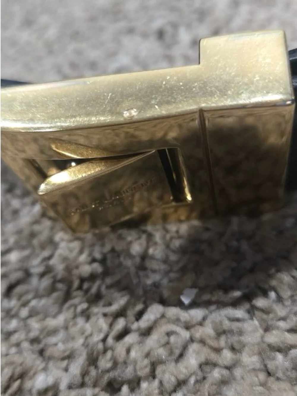 Saint Laurent Black Leather belt with receipt